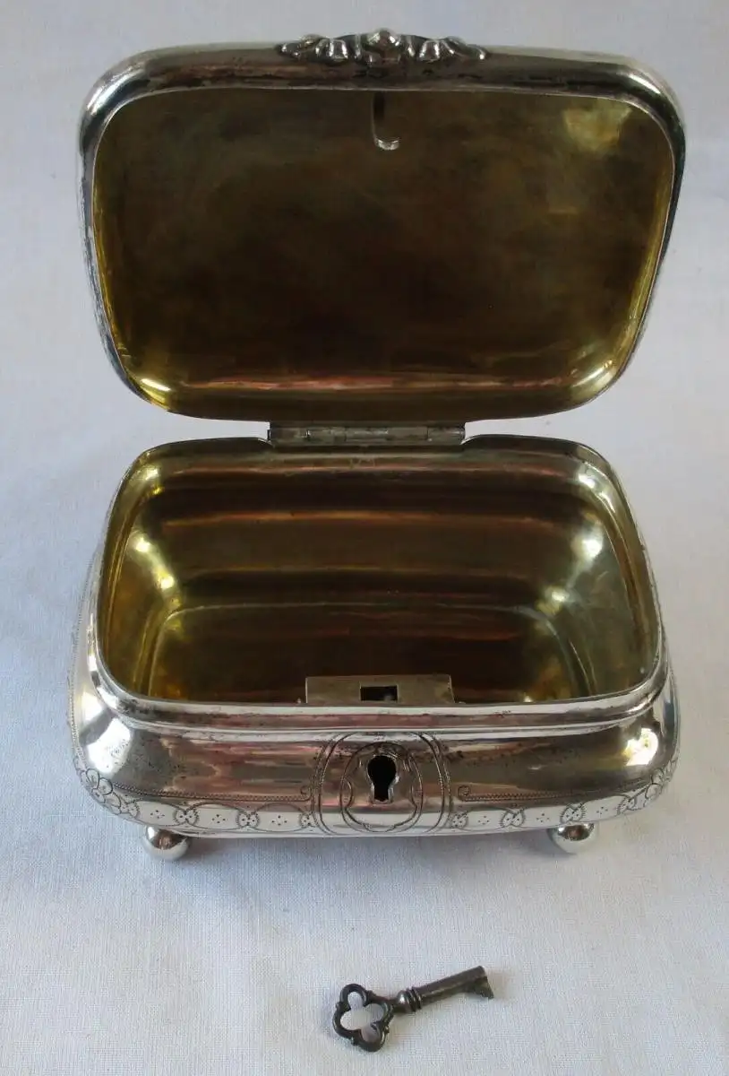 antike 750er Silber Schatulle Dose Willy Posner Pforzheim um 1920 (101913) 3