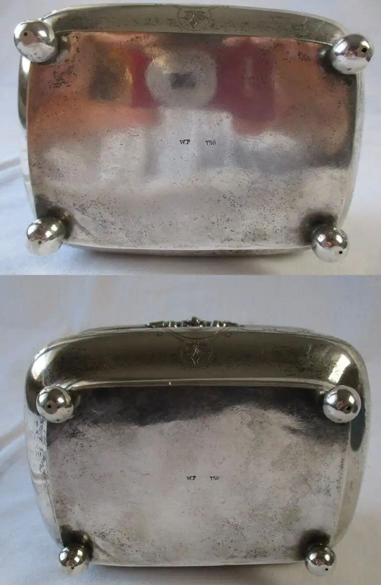 antike 750er Silber Schatulle Dose Willy Posner Pforzheim um 1920 (101913) 4
