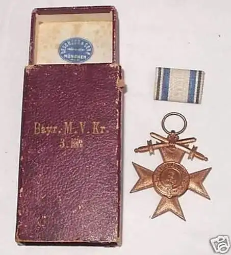 Bayern Militär Verdienstkreuz 3 Klasse im Original Etui
