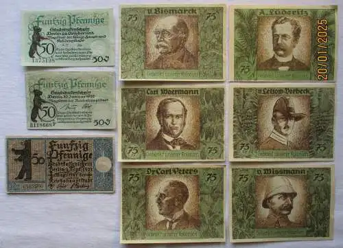 9 Banknoten Notgeld Stadt Berlin um 1921 (124004)