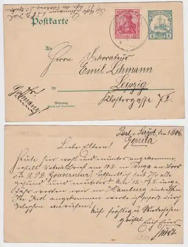 901443 Ganzsache P18 Deutsche Ostafrika DOA Tansania Stempel dt. Seepost 1906