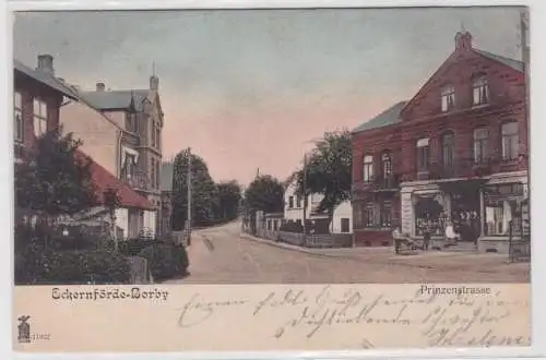 901744 Ak Eckernförde Borby Prinzenstrasse mit Geschäft 1904