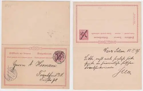 50346 Ganzsache P8 Deutsche Ostafrika DOA Tansania Stempel Dar es Salaam 1897