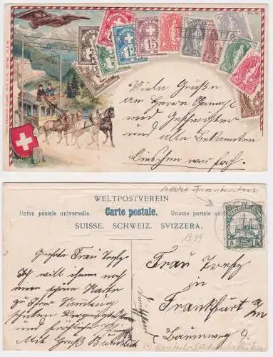 901802 Briefmarken Präge Ak Deutsch Südwestafrika Namibia Stempel Gochas 1908