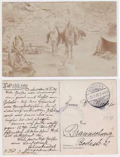 902086 FotoAk Schutztruppler Deutsch Süd-Westafrika Namibia Stempel Windhuk 1906