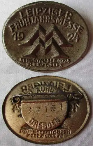 Blech Abzeichen Leipziger Frühjahrmesse 1924 Besucherabzeichen (156442)