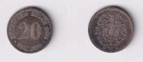 20 Pfennig Silber Münze Kaiserreich 1876 D f.ss (109059)