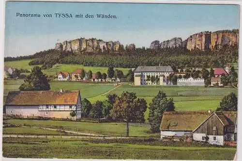 25819 AK Panorama von Tyssa (Tisá) mit den Wänden