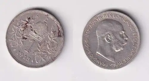 1 Krone Silber Münze Österreich 1913 (120387)