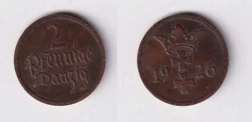 1 Pfennig Kupfer Münze Danzig 1926 Jäger D 2 ss (102103)