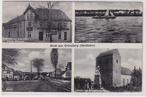 906477 AK Gruß aus Grüneberg (Nordbahn) - Gasthaus zur Eisenbahn Reinh. Dittmann