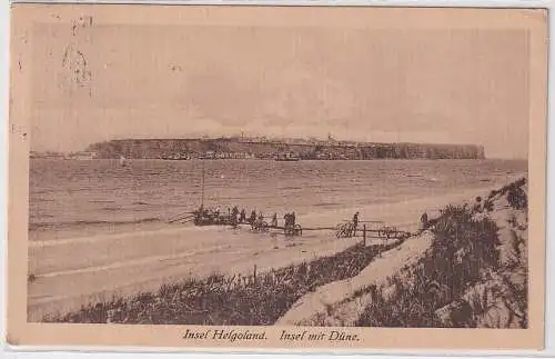 61274 Ak Insel Helgoland Insel mit Düne 1914