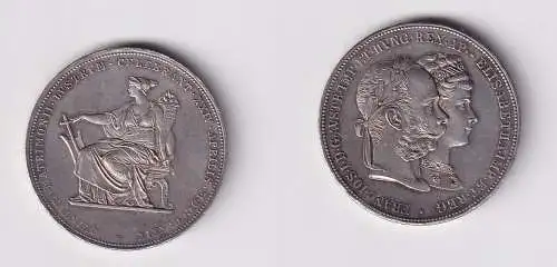 2 Gulden Silber Münze Österreich 1879 Silberhochzeit f.vz (110594)