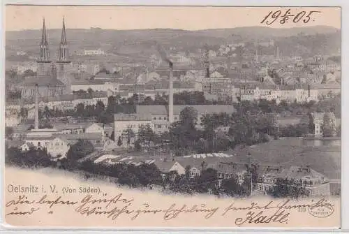 68330 AK Oelsnitz im Vogtland (Von Süden) - Totalansicht mit Industrie 1905