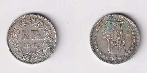 1/2 Franken Silber Münze Schweiz 1962 B ss (103618)