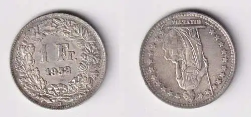 1 Franken Silber Münze Schweiz 1952 ss (142441)
