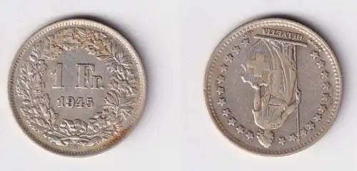 1 Franken Silber Münze Schweiz 1945 ss (145684)