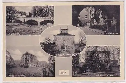 92229 Mehrbild Ak Zeitz Wasservorstadt, Denkmal der Arbeit usw. um 1940