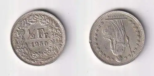 1/2 Franken Silber Münze Schweiz 1950 B ss (101423)
