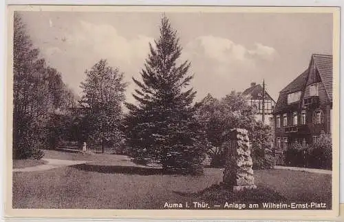 15143 Ak Auma i. Thür. Anlage am Wilhelm-Ernst-Platz 1935