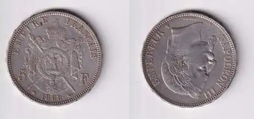 5 Franc Silber Münze Frankreich 1868 A ss (148435)