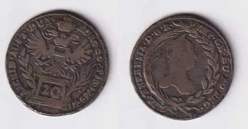 20 Kreuzer Silber Münze Österreich Haus Habsburg 1759 Burgau Kremnitz (142829)