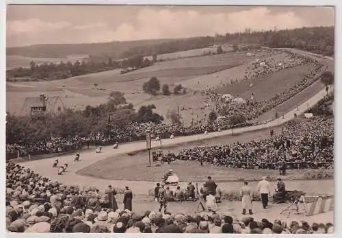 82706 AK Hohenstein-Ernstthal - Sachsenring-Rennen Queckenberg-Kurve 1958