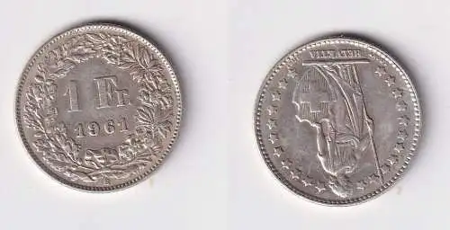 1 Franken Silber Münze Schweiz 1961 ss (146496)