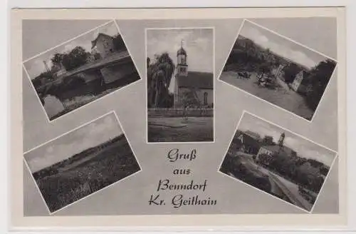 99669 AK Gruß aus Benndorf Kreis Geithain - Ortsansichten mit Kirche 