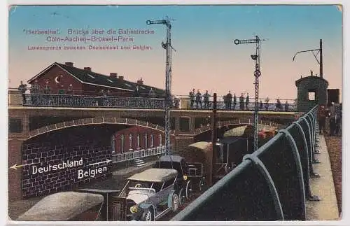 89155 Ak Herbesthal Brücke über die Bahnstrecke Grenze Belgien Deutschland 1916