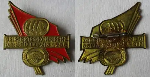 DDR Blech Abzeichen SED Delegierten Konferenz Leipzig 1956 (148929)