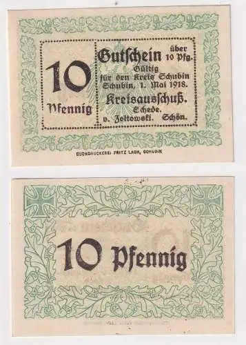 10 Pfennig Banknote Notgeld Kreis Schubin (Szubin) 1. Mai 1918 (156499)