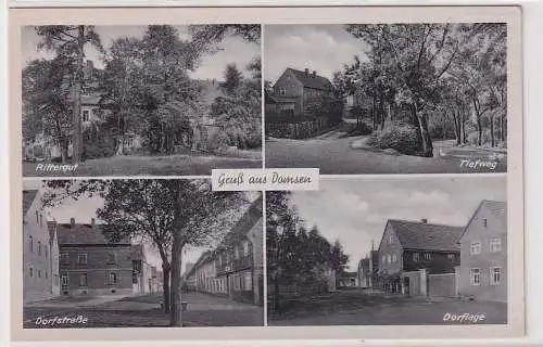 17047 Mehrbild Ak Gruß aus Domsen Rittergut, Tiefweg, Dorfstraße usw. um 1940