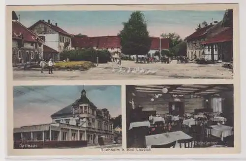99674 kolorierte AK Buchheim b. Bad Lausick - Simonshof, Gasthaus, Gastzimmer 