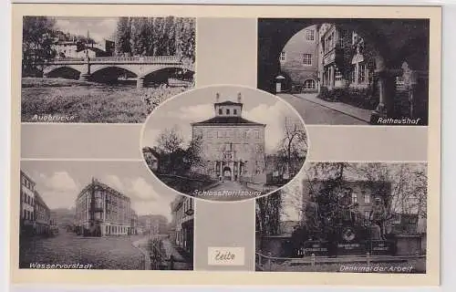 90948 Mehrbild Ak Zeitz Wasservorstadt, Denkmal der Arbeit usw. um 1940