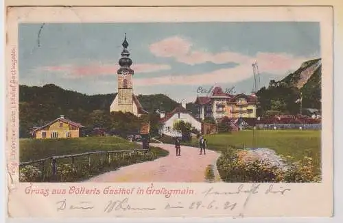 42783 Ak Gruss aus Vötterls Gasthof in Grossgmain 1921