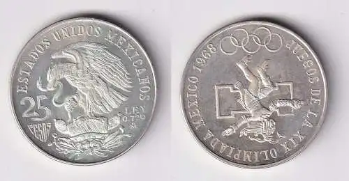 25 Pesos Silber Münze Mexiko Olympiade 1968 vz (124260)