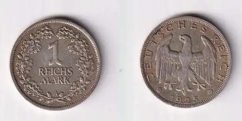 1 Reichsmark Silber Münze Weimarer Republik 1925 A ss (131704)
