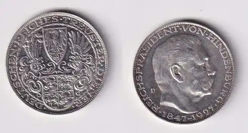 Silber Medaille 80 Jahre Hindenburg 2.Oktober 1927 Bayr.Hauptmünzamt (134495)