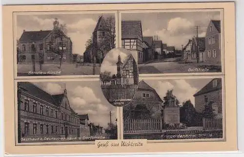 53443 Mehrbild Ak Gruß aus Uichteritz Gasthaus, Kriegerdenkmal usw. um 1940