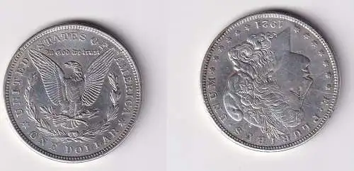 1 Morgan Dollar Silber Münze USA 1921 ss (101853)