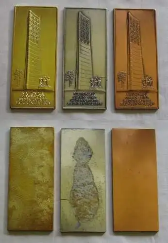 3 DDR Plaketten Medaillen Nationale Mahn- und Gedenkstätte Sachsenhausen /138566
