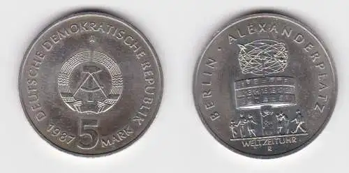 DDR Gedenk Münze 5 Mark 750 Jahre Berlin Alexanderplatz 1987 Stgl. (140918)