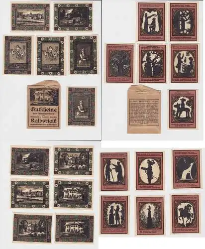 12 x 50 Pfennig Banknoten Notgeld Rittergut Kalbsrieth o. Datum (1921) (137621)