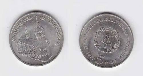 DDR Gedenk Münze 5 Mark Schloßkirche zu Wittenberg 1983 Stempelglanz (117399)