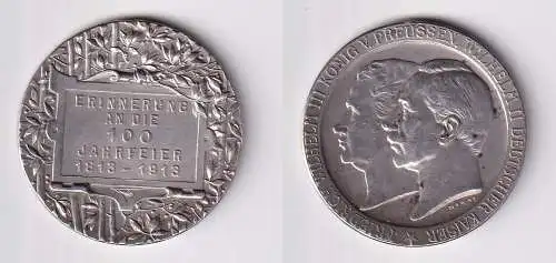 Preussen Medaille Silber Erinnerung an die 100 Jahrfeier 1813-1913 (143987)
