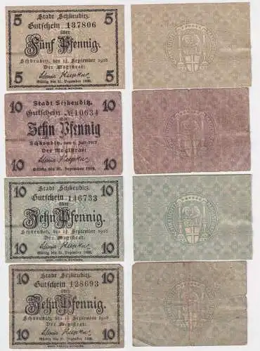4 Banknoten Notgeld der Stadt Schkeuditz 1918 (156746)
