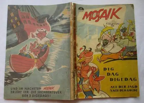 Original Mosaik Digedags Nr. 1 Auf der Jagd nach dem Golde 1955 (140923)