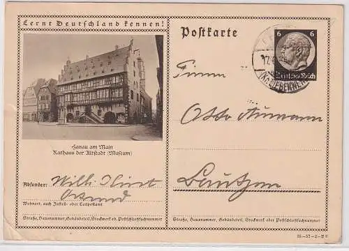 29859 Ganzsache Lernt Deutschland kennen! Hanau am Main Rathaus Altstadt 1935