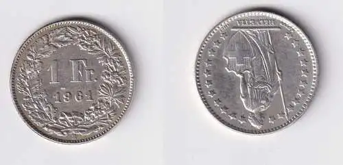 1 Franken Silber Münze Schweiz 1961 ss+ (147446)